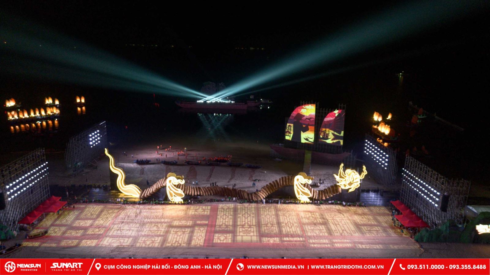 Thi công sự kiện sân khấu trên biển Carnaval 2024 tại Hạ Long, Quảng Ninh